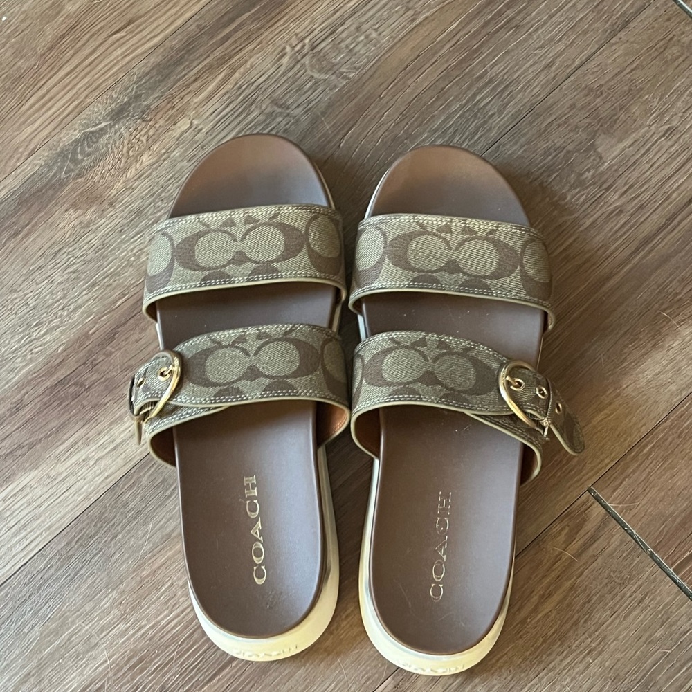 Coach Brown Slide Sandals
